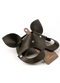 Черная кожаная маска  Кошка  с маленькими ушками - Crazy Handmade - купить с доставкой в Реутове