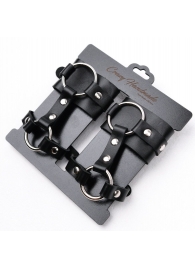 Черные наручники с креплением на кисть руки - Crazy Handmade - купить с доставкой в Реутове