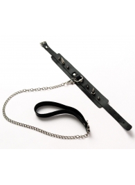 Черный ошейник с шипами и поводком - Crazy Handmade - купить с доставкой в Реутове