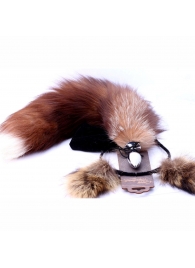 Игровой комплект: серебристая анальная пробка с пушистым хвостом и ободок-ушки - Crazy Handmade - купить с доставкой в Реутове