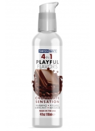 Массажный гель 4-в-1 Chocolate Sensation с ароматом шоколада - 118 мл. - Swiss navy - купить с доставкой в Реутове