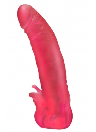 Розовая насадка для страпона с клиторальными лепестками - 18,5 см. - LOVETOY (А-Полимер) - купить с доставкой в Реутове