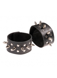 Чёрные напульсники с шипами и заклепками - Sitabella - купить с доставкой в Реутове