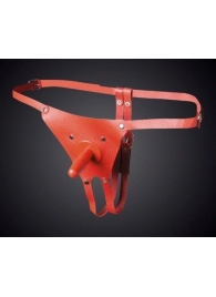 Красные кожаные универсальные трусики со штырьком для насадок - Sitabella - купить с доставкой в Реутове