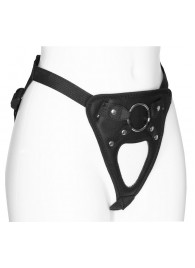 Черный универсальный пояс с фиксацией насадок кольцом - LOVETOY (А-Полимер) - купить с доставкой в Реутове