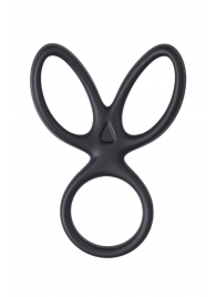 Черное тройное кольцо на пенис Kraken - A-toys - в Реутове купить с доставкой