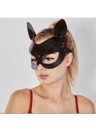 Коричневая кожаная маска  Кошечка - Sitabella - купить с доставкой в Реутове