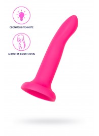 Ярко-розовый, светящийся в темноте фаллоимитатор Sam Glow - 17 см. - ToyFa