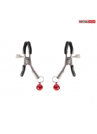 Серебристые зажимы на соски с шариками - Notabu - купить с доставкой в Реутове