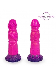 Розовый рельефный фантазийный фаллоимитатор - 20 см. - Bior toys - купить с доставкой в Реутове