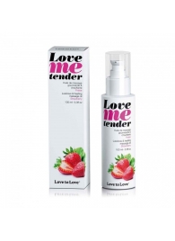 Съедобное согревающее массажное масло Love Me Tender Strawberry с ароматом клубники - 100 мл. - Love to Love - купить с доставкой в Реутове