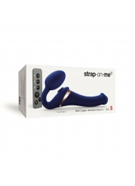 Синий безремневой страпон Multi Orgasm Size S с клиторальной стимуляцией - Strap-on-me - купить с доставкой в Реутове