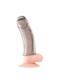 Текстурированная насадка на пенис Clear Textured Penis Enhancing Sleeve Extension - 16,5 см. - BlueLine - в Реутове купить с доставкой