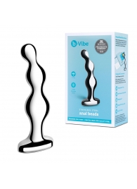 Стальной анальный фаллоимитатор для простаты Stainless Steel Anal Beads - 13 см. - b-Vibe - в Реутове купить с доставкой