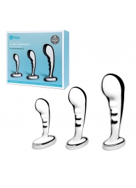 Набор из 3 стальных стимуляторов простаты Stainless Steel P-spot Training Set - b-Vibe - в Реутове купить с доставкой