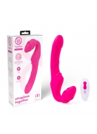 Розовый безремневой страпон на радиоуправлении Strapless Together - 22 см. - Together Toy - купить с доставкой в Реутове