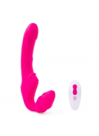 Розовый безремневой страпон на радиоуправлении Strapless Together - 22 см. - Together Toy - купить с доставкой в Реутове