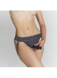 Серые трусики для фиксации насадок Strap-on-me Harness Lingerie Unique - Strap-on-me - купить с доставкой в Реутове