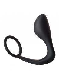 Черное эрекционное кольцо с анальной пробкой Anal Plug With Cockring - Dream Toys - в Реутове купить с доставкой