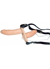 Телесный женский страпон с вагинальной пробкой Strap-On Duo - 15 см. - Orion - купить с доставкой в Реутове