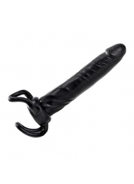 Чёрная насадка-фаллос для двойного проникновения INFLATABLE DILDO SLIM DONG  - 13,5 см. - Toyz4lovers - в Реутове купить с доставкой
