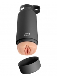 Серый мастурбатор в виде бутылки F*ck Flask - Pipedream - в Реутове купить с доставкой