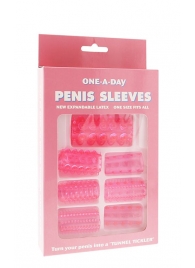 Набор из 7 розовых насадок на пенис ONE-A-DAY PENIS SLEEVES PINK - Seven Creations - в Реутове купить с доставкой
