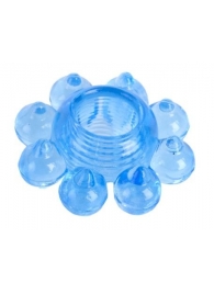 Голубая гелевая насадка-цветок - Toyfa Basic - в Реутове купить с доставкой