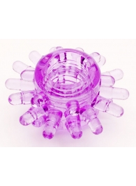 Фиолетовое гелевое эрекционное кольцо с шипиками - Toyfa Basic - в Реутове купить с доставкой