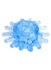Голубая гелевая насадка с шипиками - Toyfa Basic - в Реутове купить с доставкой