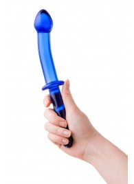 Гладкий анальный фаллос синего цвета - 24 см. - Sexus