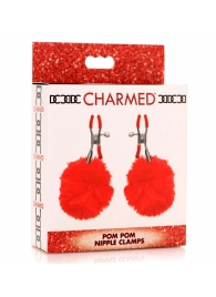 Красные зажимы на соски с помпонами Pom Pom - XR Brands - купить с доставкой в Реутове