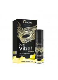 Съедобный жидкий вибратор Dual Vibe! со вкусом лимонного джина с тоником - 15 мл. - ORGIE - купить с доставкой в Реутове