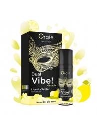 Съедобный жидкий вибратор Dual Vibe! со вкусом лимонного джина с тоником - 15 мл. - ORGIE - купить с доставкой в Реутове