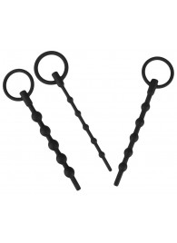 Набор из 3 черных силиконовых уретральных стимуляторов Training Set - Orion - купить с доставкой в Реутове