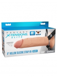 Полый страпон на ремнях 8’’ Hollow Silicone Strap-on - Pipedream - купить с доставкой в Реутове