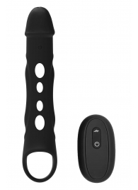 Черная насадка-удлинитель Vibrating Extender With Remote с вибрацией - Dream Toys - в Реутове купить с доставкой