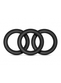 Набор из 3 черных эрекционных колец Black Small Penis Rings - Blush Novelties - в Реутове купить с доставкой