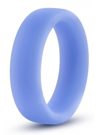 Голубое люминесцентное кольцо Silicone Glo Cock Ring - Blush Novelties - в Реутове купить с доставкой