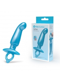 Голубая анальная пробка для массажа простаты Hither Silicone Prostate Plug - 14,3 см. - b-Vibe - в Реутове купить с доставкой