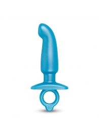 Голубая анальная пробка для массажа простаты Hither Silicone Prostate Plug - 14,3 см. - b-Vibe - в Реутове купить с доставкой