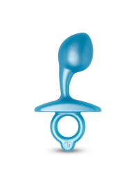 Голубая анальная пробка для массажа простаты Bulb Silicone Prostate Plug - 10,7 см. - b-Vibe - в Реутове купить с доставкой