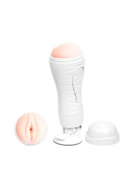 Мастурбатор-вагина Flora White с присоской и 12 режимами вибрации - Baile - в Реутове купить с доставкой