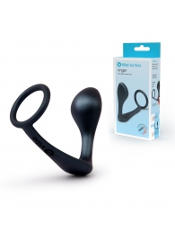 Черное эрекционное кольцо со стимулятором простаты Ringer Cock Ring   Plug - b-Vibe - в Реутове купить с доставкой