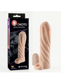 Телесная насадка-удлинитель Okoto со спиралевидным рельефом - 16 см. - Sitabella - в Реутове купить с доставкой