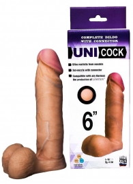 Насадка для страпона фаллической формы UNICOCK 6  - 18 см. - LOVETOY (А-Полимер) - купить с доставкой в Реутове