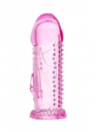 Розовая насадка на пенис с шипиками и коготком - 13,5 см. - A-toys - в Реутове купить с доставкой