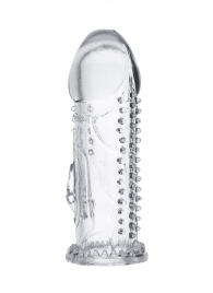 Прозрачная насадка на пенис с шипиками и коготком - 13,5 см. - A-toys - в Реутове купить с доставкой