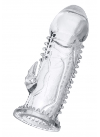 Прозрачная насадка на пенис с шипиками и коготком - 13,5 см. - A-toys - в Реутове купить с доставкой