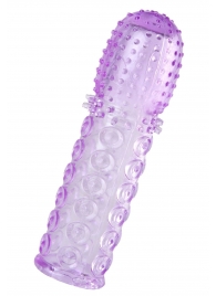 Фиолетовая рельефная насадка на пенис - 13,5 см. - A-toys - в Реутове купить с доставкой